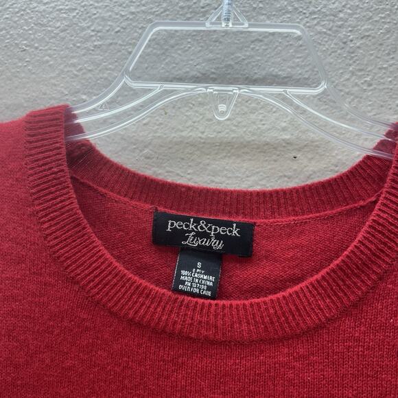 peck and peck 100% cashmere sweater Small Red Cold Shoulder Quiet Luxury Womens - Picture 4 of 5